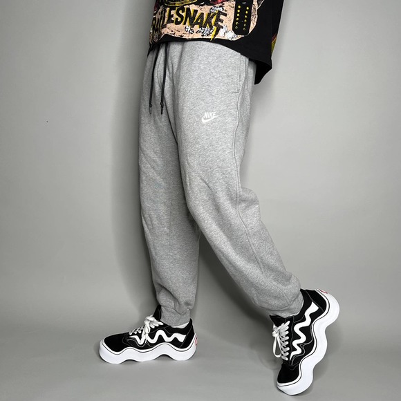 Nike Joggers Light Grey Cotton Sweatpants White Swoosh www.imisca.jp